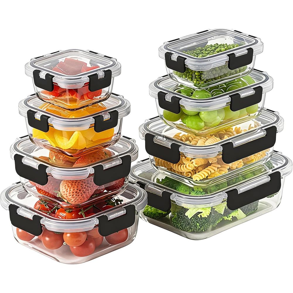 Food Storage Glass Set - Set Wadah Penyimpanan Makanan Kaca Borosilikat