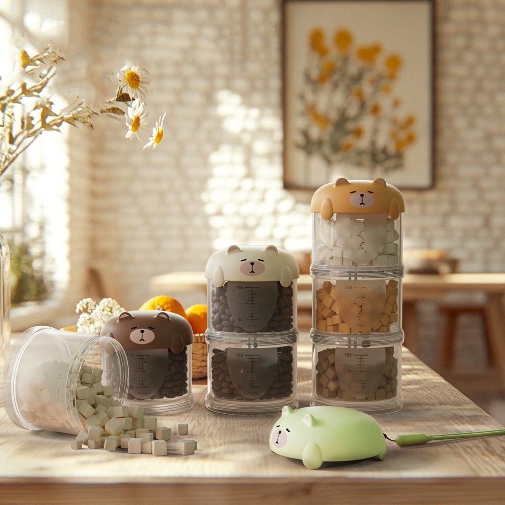 Food Storage Pet - Kotak Makanan Kucing Plastik Praktis Multi-Lapisan