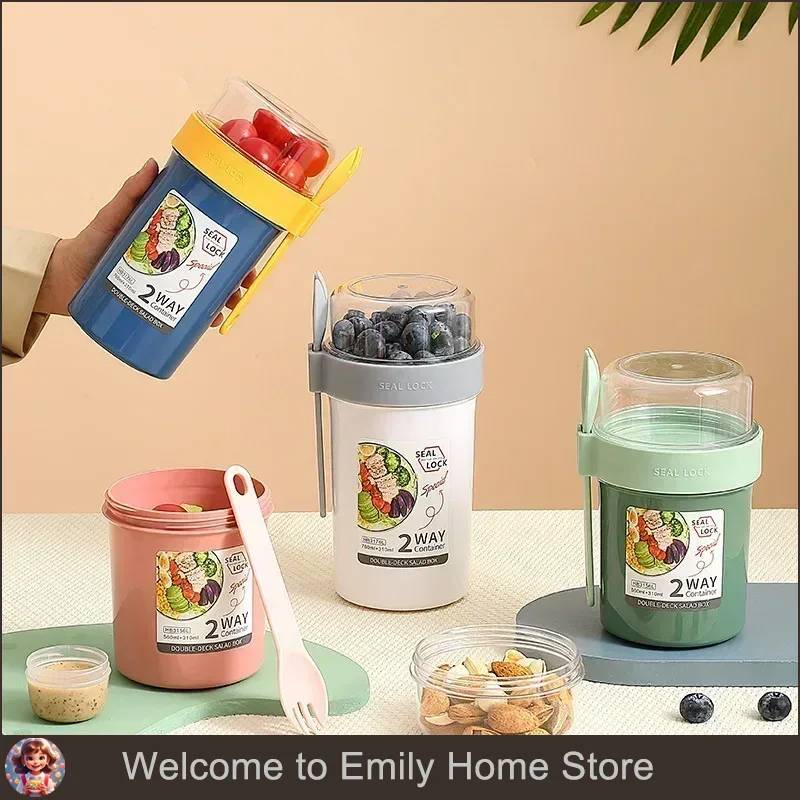 Food Storage Yogurt - Kotak Makan Siang Bento Salad Oatmeal