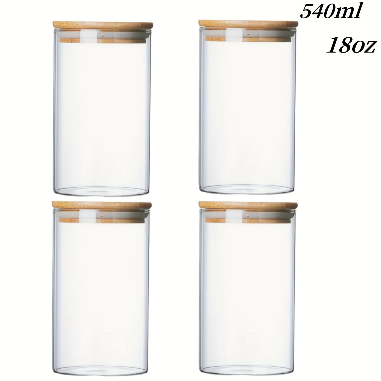 Food Storage Jars Airtight - Stoples kaca 18oz dengan tutup kedap