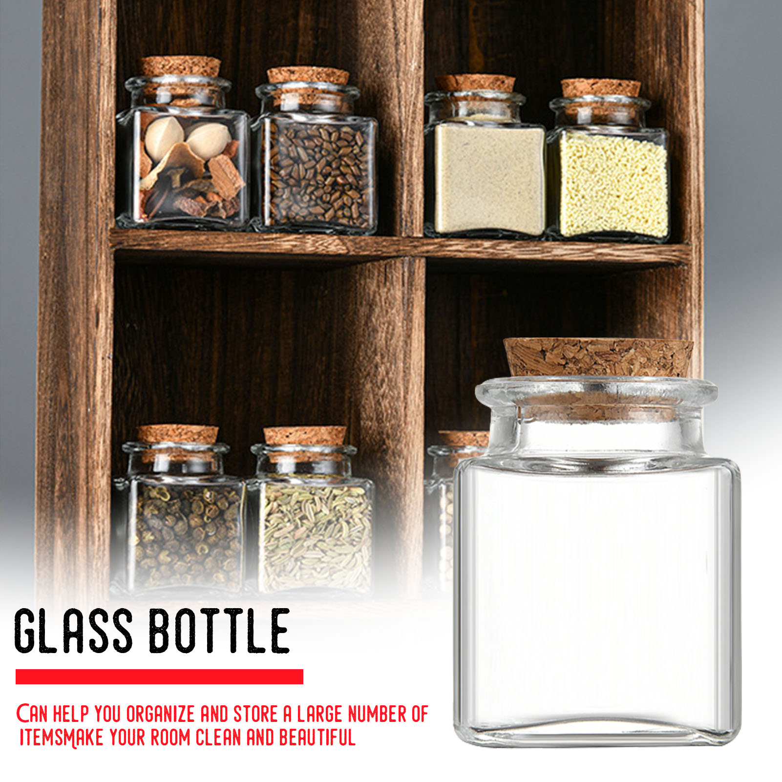 Food Storage Jars Airtight - 1/5/10 Buah Stoples Penyimpanan Kaca Organizer