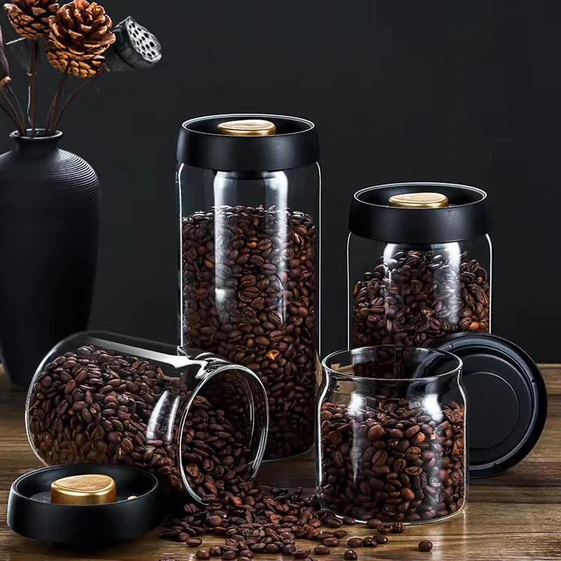 Food Storage Glass Set - Stoples segel vakum biji kopi, toples