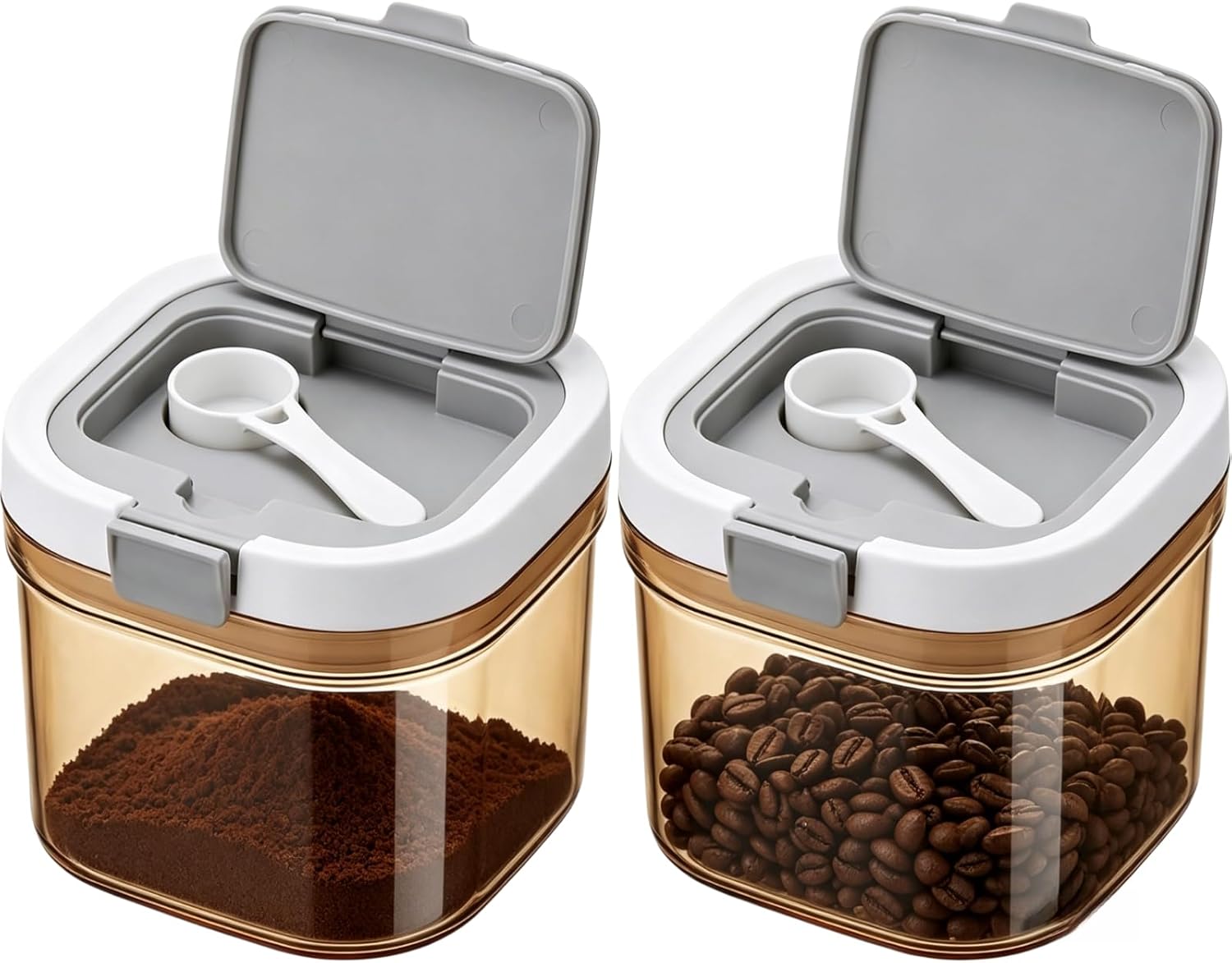 Food Storage Jars Airtight - 2 Buah Tabung Kopi dengan Sendok,