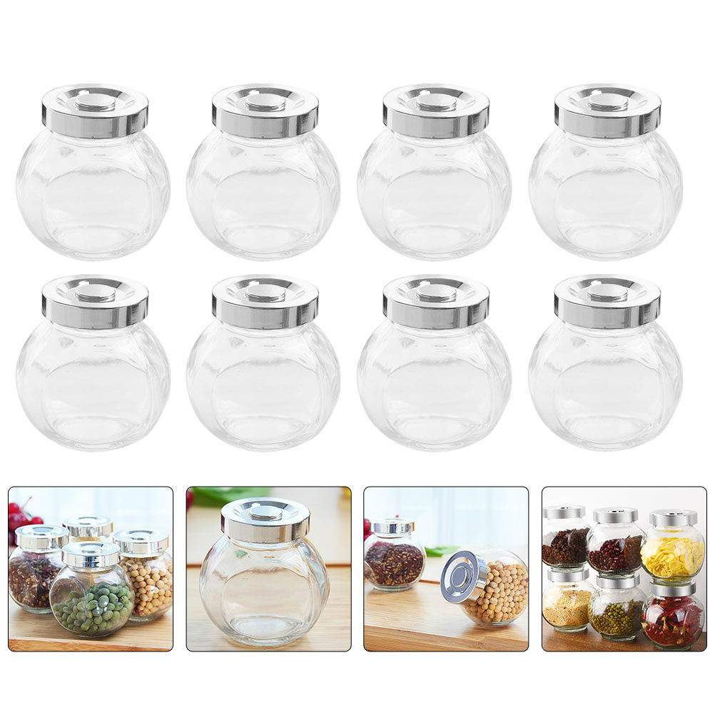 Food Storage Jars Airtight - 8 Buah Stoples Penyimpanan Kaca Ringan