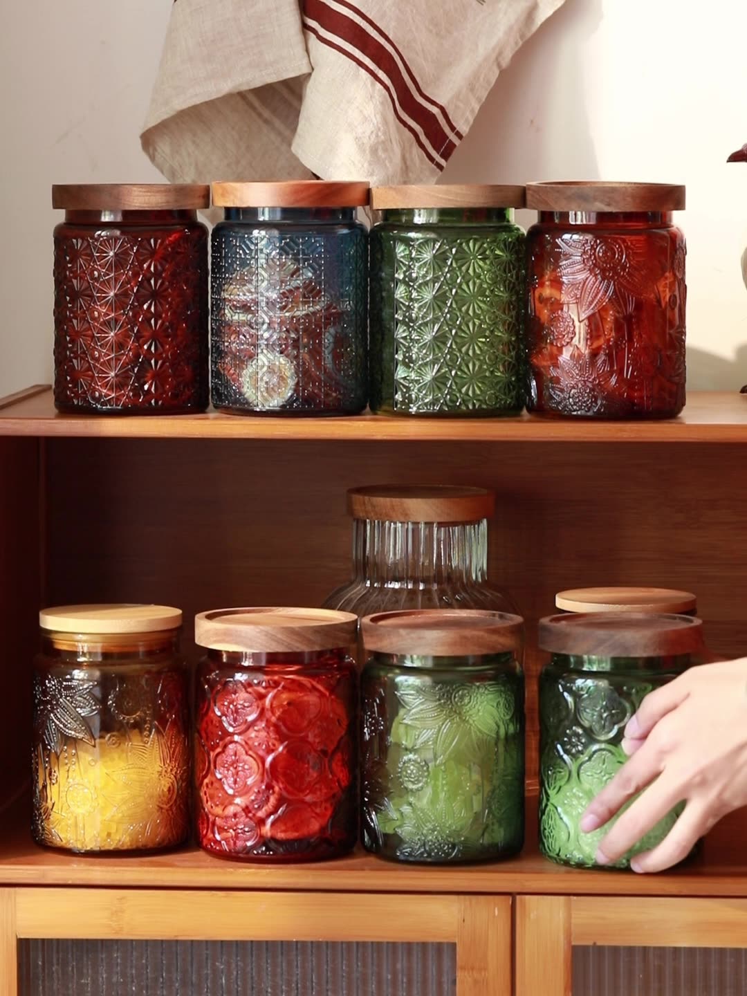 Food Storage Jars Airtight - Toples penyimpanan dapur kaca antik, wadah