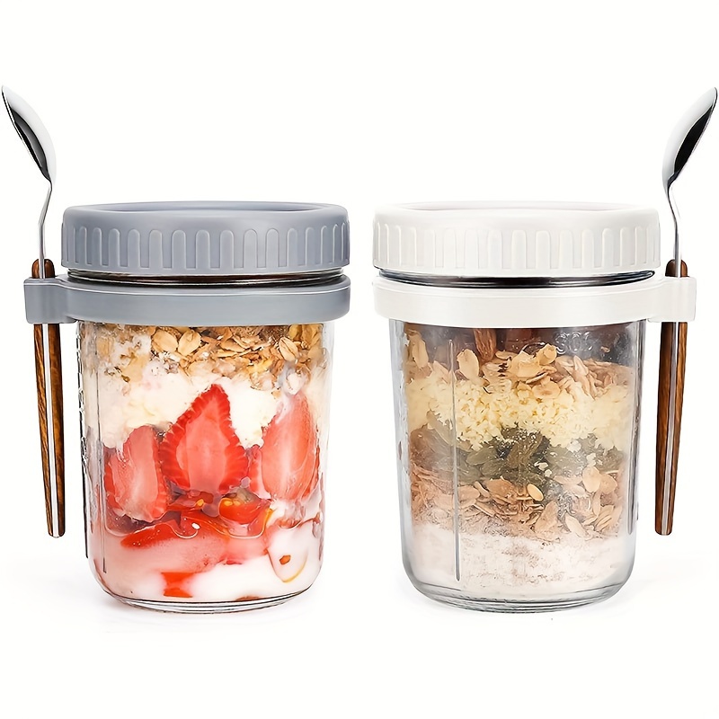 1 buah/2 buah Gelas Oatmeal, W - Food Storage Glass Set ulasan dan harga