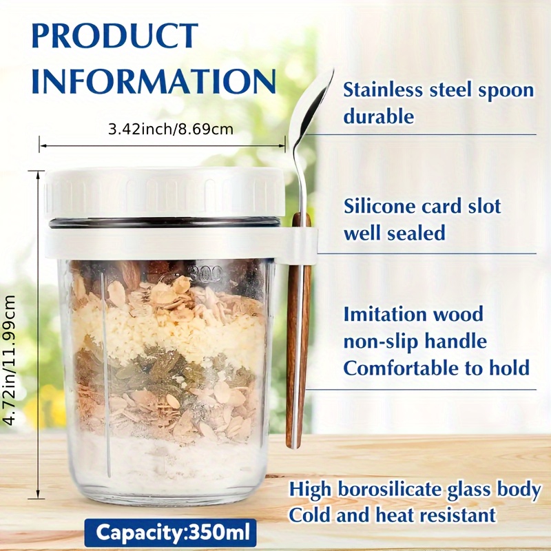 1 buah/2 buah Gelas Oatmeal, W - Food Storage Glass Set ulasan dan harga