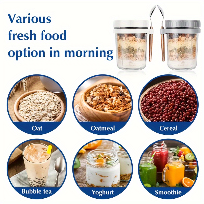 1 buah/2 buah Gelas Oatmeal, W - Food Storage Glass Set ulasan dan harga