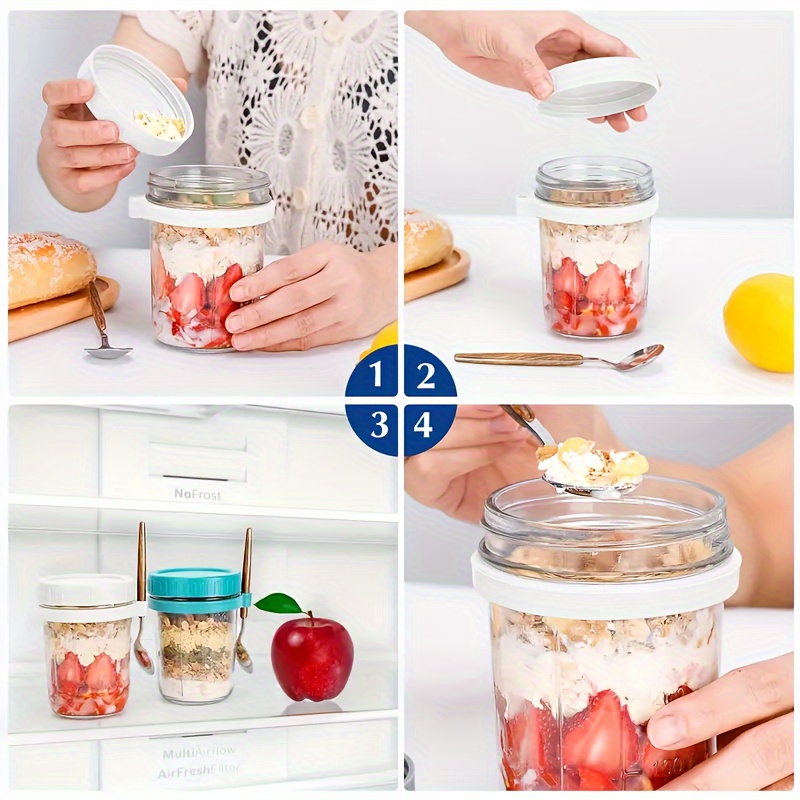1 buah/2 buah Gelas Oatmeal, W - Food Storage Glass Set ulasan dan harga