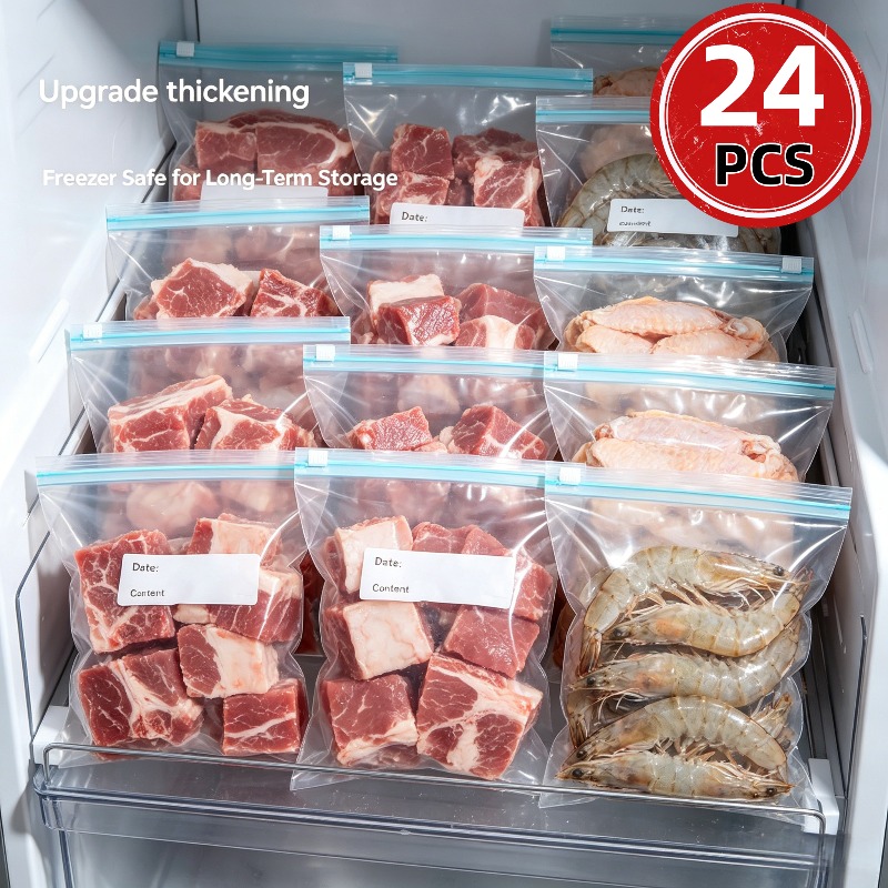 24Pcs Kantong Penyimpanan Maka - Food Storage Ziploc Bags ulasan dan harga