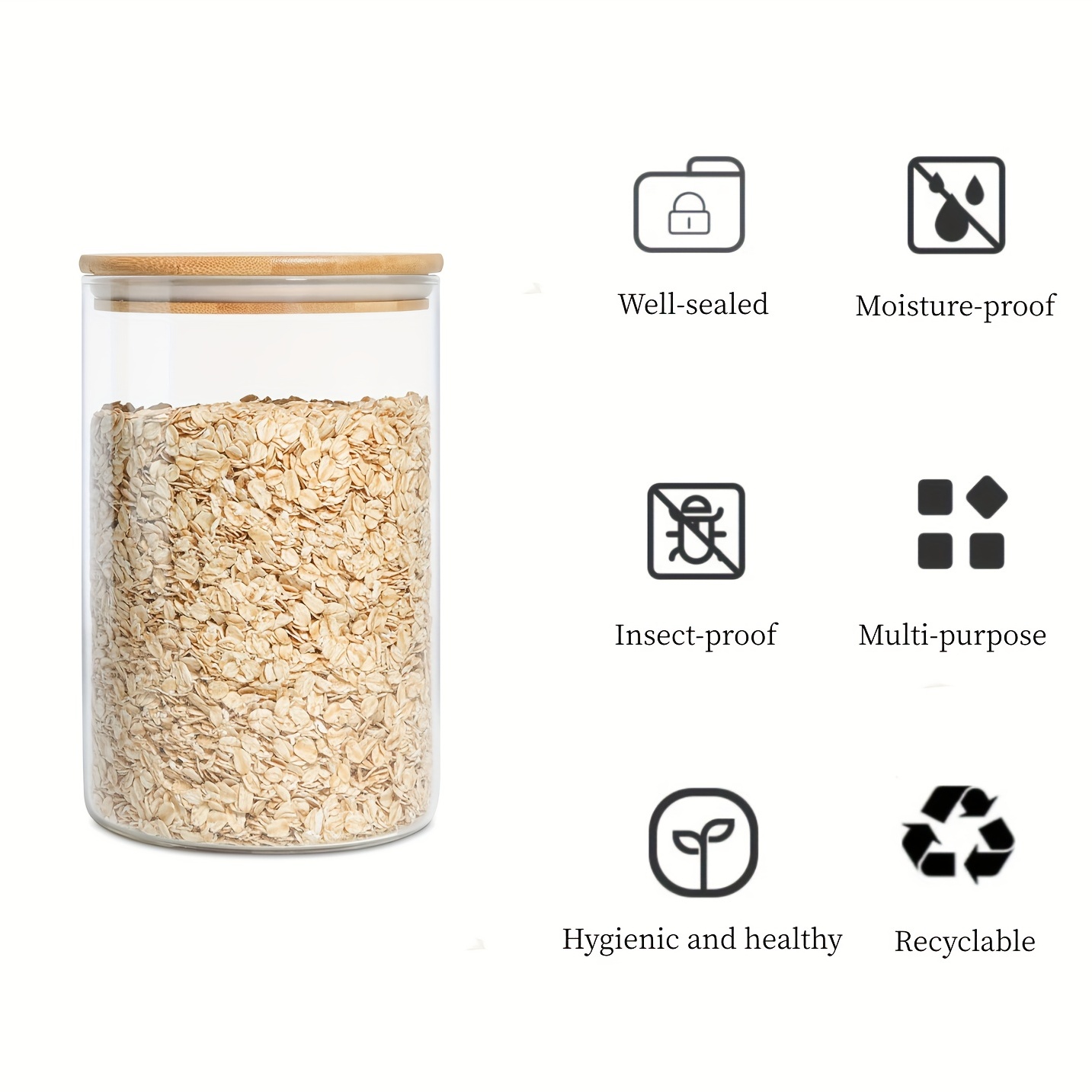 Stoples kaca 18oz dengan tutup - Food Storage Jars Airtight ulasan dan harga