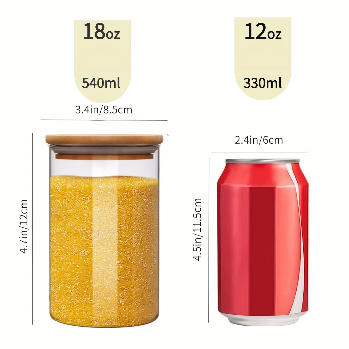 Stoples kaca 18oz dengan tutup - Food Storage Jars Airtight ulasan dan harga