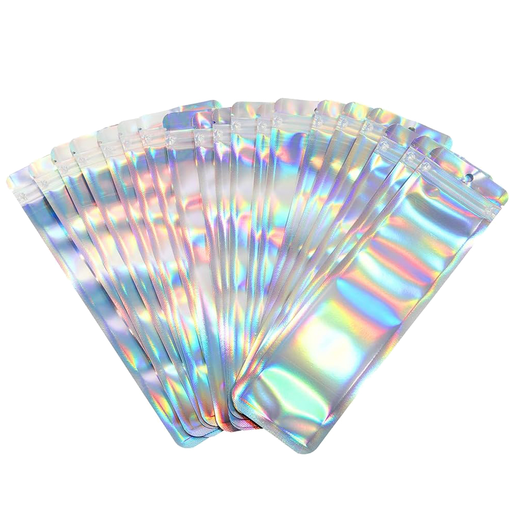 50 buah tas kemasan holografik - Food Storage Ziploc Bags ulasan dan harga