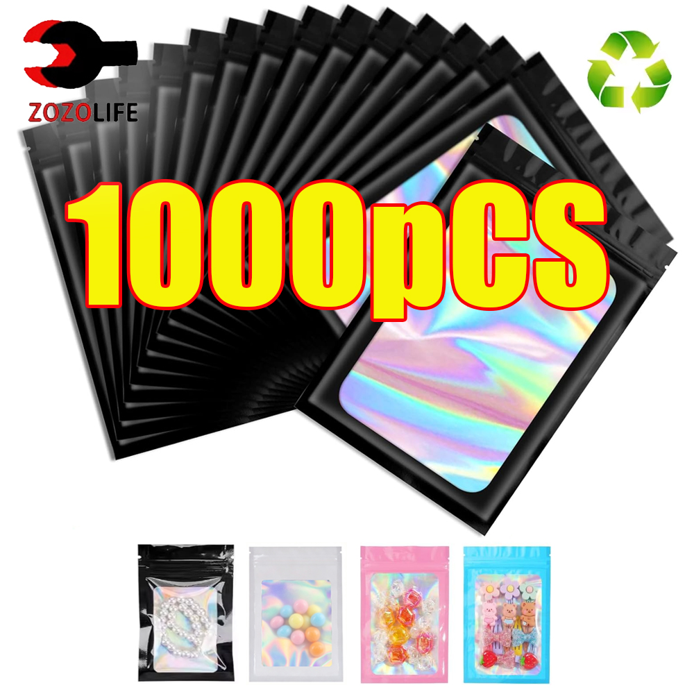 10-1000Pcs Tas Ziplock Hologra - Food Storage Ziploc Bags ulasan dan harga