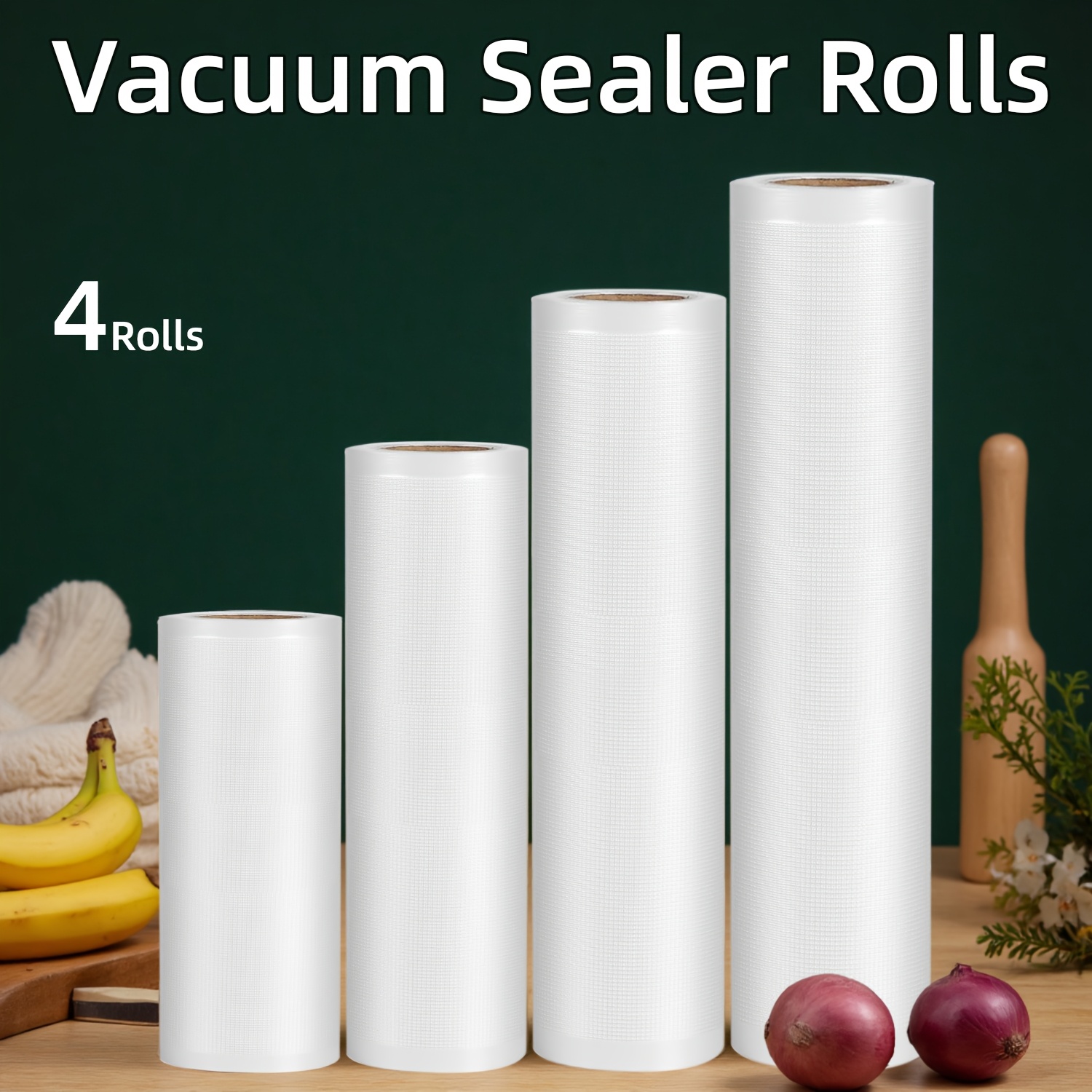 4-Pack Gulungan Plastik Vakum: - Food Storage Vacuum Seal ulasan dan harga