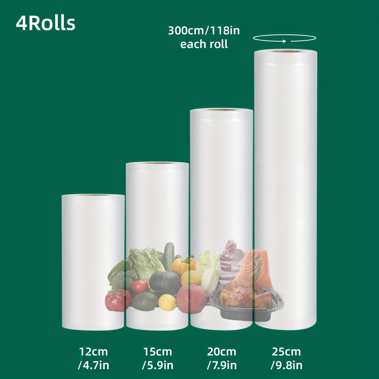 4-Pack Gulungan Plastik Vakum: - Food Storage Vacuum Seal ulasan dan harga