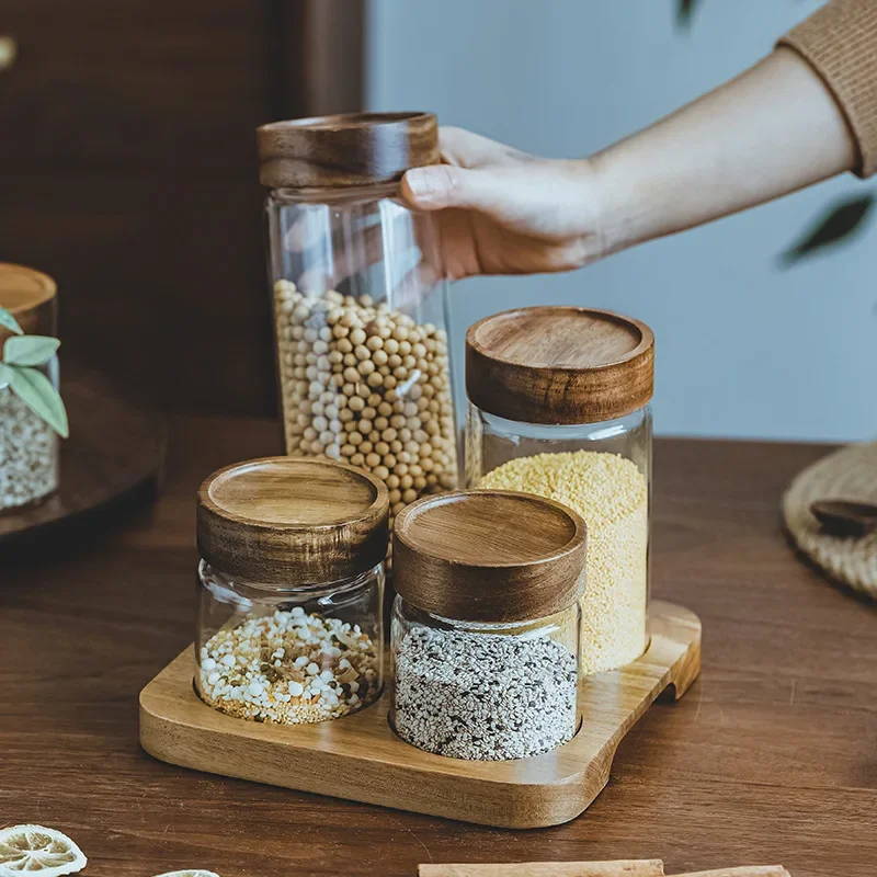 Wadah makanan tutup kayu, wada - Food Storage Jars Airtight ulasan dan harga