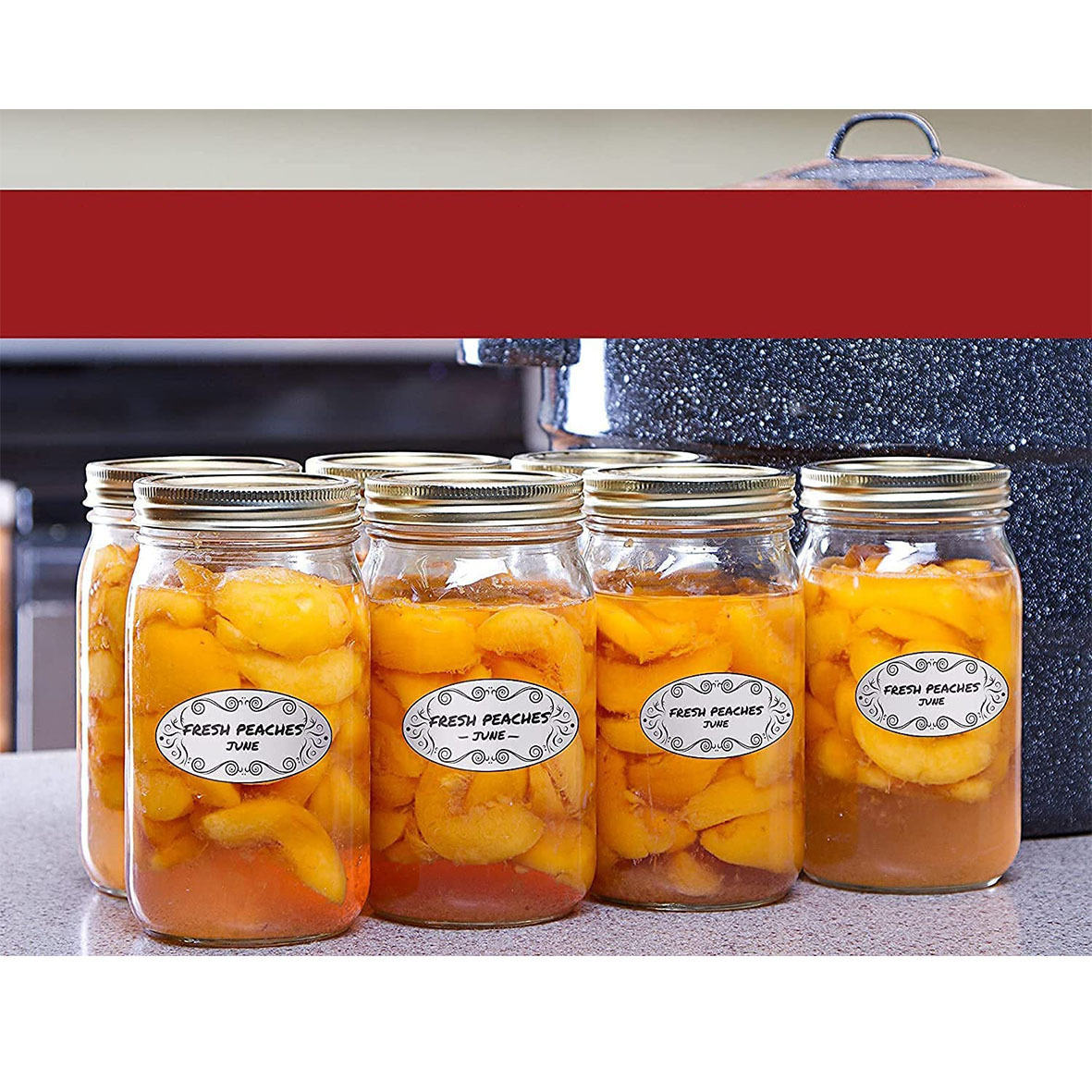150 buah label kaleng Oval unt - Food Storage 1 Year ulasan dan harga